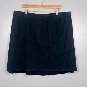 J.Jill black asymmetric exposed seam elastic waist pullon skirt, size 2X.